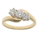 18ct Yellow Gold 1.00ct Brilliant Cut Diamond Trilogy Ring