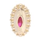 14ct Yellow Gold Red Gemstone Ring