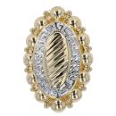 14ct Yellow And White Gold Greek Key Oval Fancy Ring