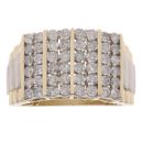 9ct Yellow And White Gold 0.20ct Diamond Signet Ring