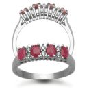 9ct White Gold 0.12ct Diamond & Ruby Ring
