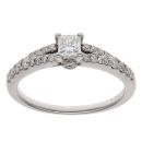 18ct White Gold 0.53ct Princess And Brilliant Cut Diamond Solitaire Ring