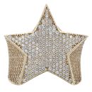 9ct Yellow Gold Cubic Zirconia  Star Signet Ring