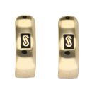 14ct Yellow Gold Monaco Classic Plain Link Hoop Earrings