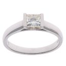 18ct White Gold 0.50ct Princess Cut Diamond Solitaire Ring