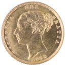 1883 Victoria Young Head Shield UK Half Sovereign Coin