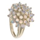 9ct Yellow Gold Opal Cluster Ring
