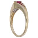 18ct Yellow Gold 0.12ct Diamond And Ruby Ring