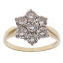 18ct Yellow Gold 1.50ct Brilliant Cut Diamond Cluster Ring