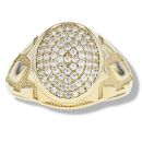 9ct Yellow Gold Oval Cubic Zirconia Signet Ring