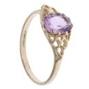 9ct Yellow Gold Amethyst Single Stone Ring