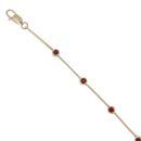 9ct Yellow Gold Garnet Fancy Bracelet 7.5"