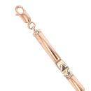 14ct White And Rose Gold Bars Fancy Bracelet 6.5"