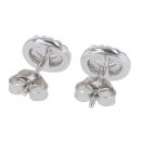 Silver Cubic Zirconia Oval Cluster Stud Earrings by Icesia