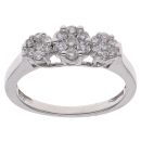 18ct White Gold 0.50ct Brilliant Cut Triple Cluster Ring