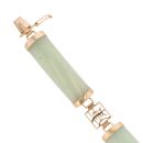 9ct Yellow Gold Chinese Jade Bracelet 7.5"