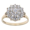 9ct Yellow Gold Cubic Zirconia Cluster Ring