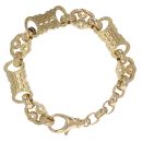 9ct Yellow Gold Stars and Bars Bracelet 9.5"