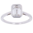 9ct White Gold 2.00ct Lab Grown Diamond Emerald Cut Solitaire Ring