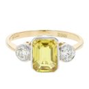 18ct Yellow Gold 0.35cts Diamond And Yellow Sapphire Ring