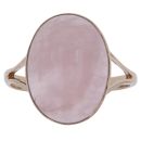 9ct Yellow Gold Rose Quartz Single Stone Ring