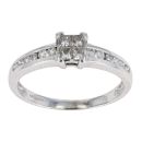 9ct White Gold 0.33ct Diamond Square Cluster Ring