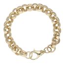 9ct Yellow Gold Patterned and Plain Belcher Bracelet 9.5"