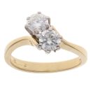 18ct Yellow Gold 1.00ct Brilliant Cut Diamond Two Stone Ring