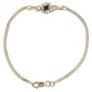 9ct Yellow Gold Cubic Zirconia and Sapphire Cluster Bracelet 7.5"
