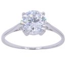 Silver Cubic Zirconia Solitaire Ring