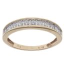 9ct Yellow Gold 0.25ct Brilliant Cut Diamond Half Eternity Ring