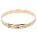 9ct Yellow Gold Patterned Expanding Bangle