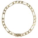 9ct Yellow Gold Figaro Bracelet 8.5"