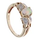 9ct Yellow Gold Opal and Cubic Zirconia Fancy Ring
