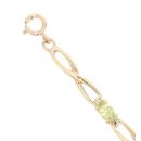 9ct Yellow Gold Peridot Bracelet 7.5"