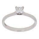Platinum 0.45ct Princess Cut Diamond Solitaire Ring