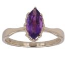 9ct Yellow Gold Amethyst Solitaire Ring