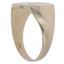 9ct Yellow Gold 0.02ct Diamond Patterned Signet Ring