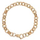 9ct Yellow Gold Patterned and Plain Belcher Bracelet 8.5"