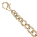 9ct Yellow Gold Patterned and Plain Belcher Bracelet 6"