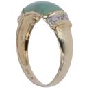 9ct Yellow Gold 0.05ct Diamond And Jade Ring