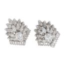 18ct Yellow And White Gold Diamond Cluster Earrings