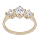 14ct Yellow Gold Cubic Zirconia Three Stone Ring