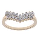 9ct Yellow Gold 0.40ct Brilliant Cut Lab Grown Diamond Two Row Wishbone Ring