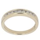 9ct Yellow Gold 0.25ct Brilliant Cut Diamond Half Eternity Ring