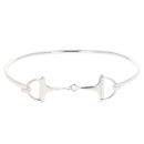 Silver Double Stirrups Bangle By Icesia