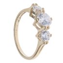 14ct Yellow Gold Cubic Zirconia Three Stone Ring