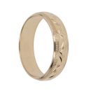 9ct Yellow Gold Patterned Wedding Band 5mm
