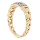 14ct Yellow Gold Monaco Classic Cubic Zirconia Pave Signet Ring