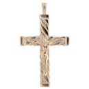 9ct Yellow Gold Patterned Crucifix Pendant